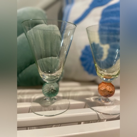 Set Of 2 Southern Living At Home Tango Water Iced Tea Goblets Multicolor Glass - Picture 8 of 16